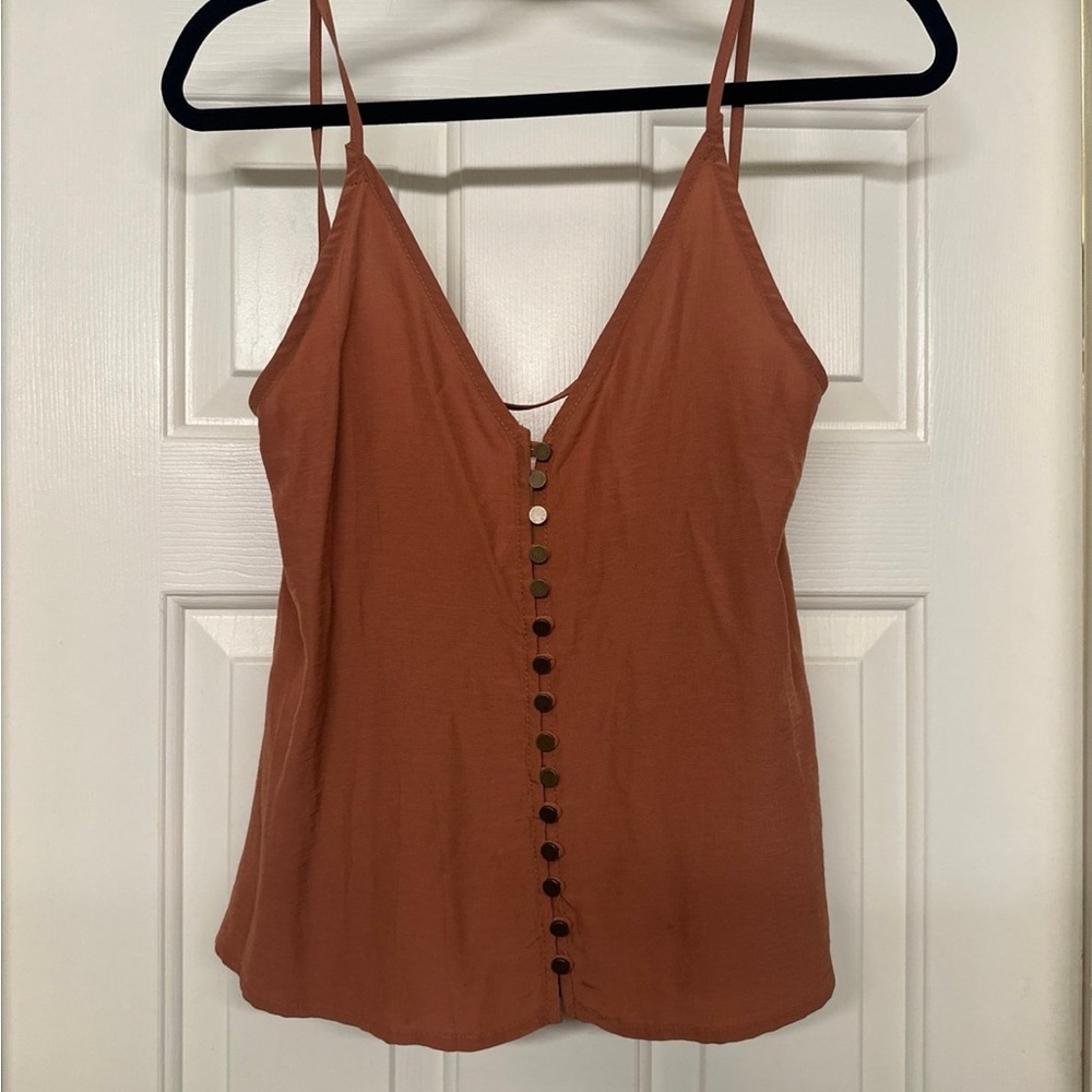LAWLESS Brown Fitted Buttoned Camisole